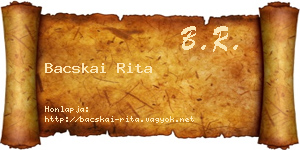 Bacskai Rita névjegykártya